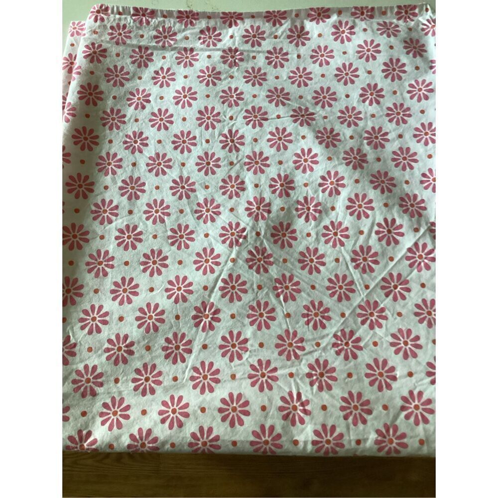 2 Pottery Barn Teen Full Flats Organic Sheets Polka Dot Daisy Mix and Match - Picture 2 of 7